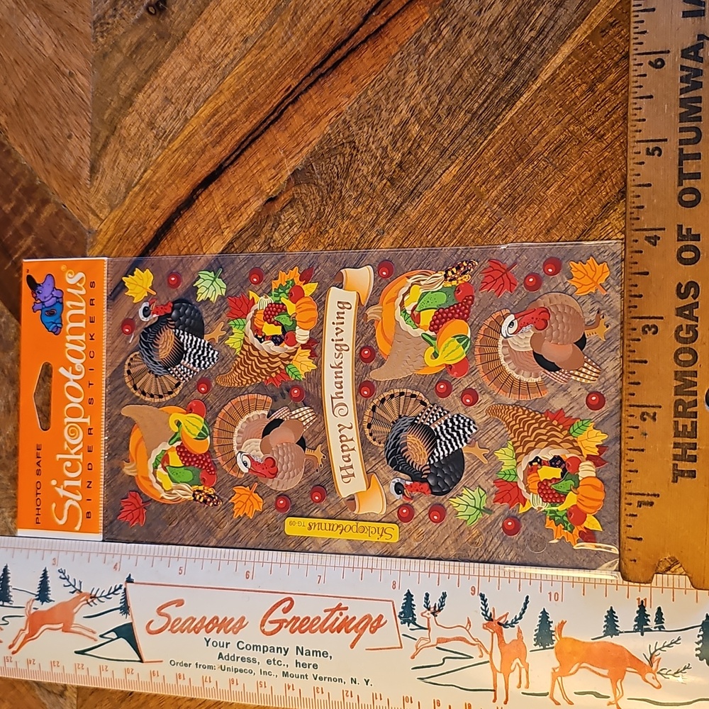 Stickopotamus Binder Sticker sheet Turkeys & Cornucopias stickers sealed